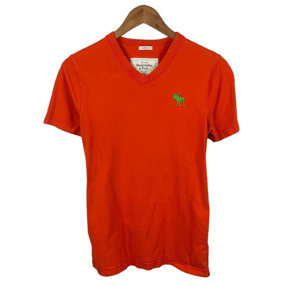 TS230 Mens Abercrombie & Fitch MUSCLE Fit V Neck T shirt L - Picture 1 of 4